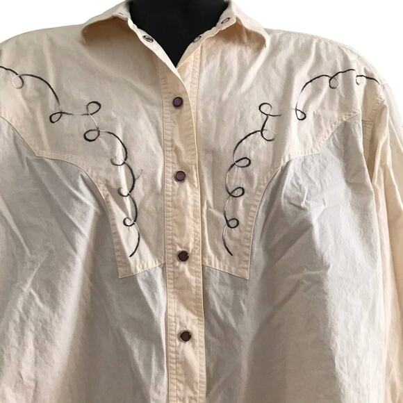 Vintage Women’s Western Wear Snap Front Top Size 10 Modern XL - Picture 2 of 4